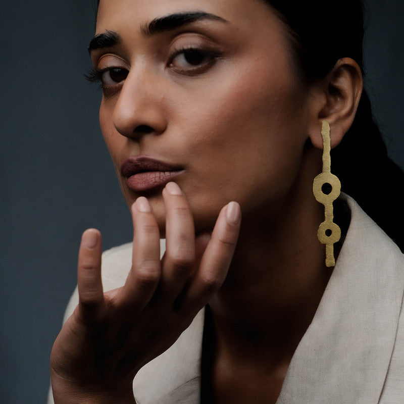 Brass Lotura Earrings、mySite、camillekostekn