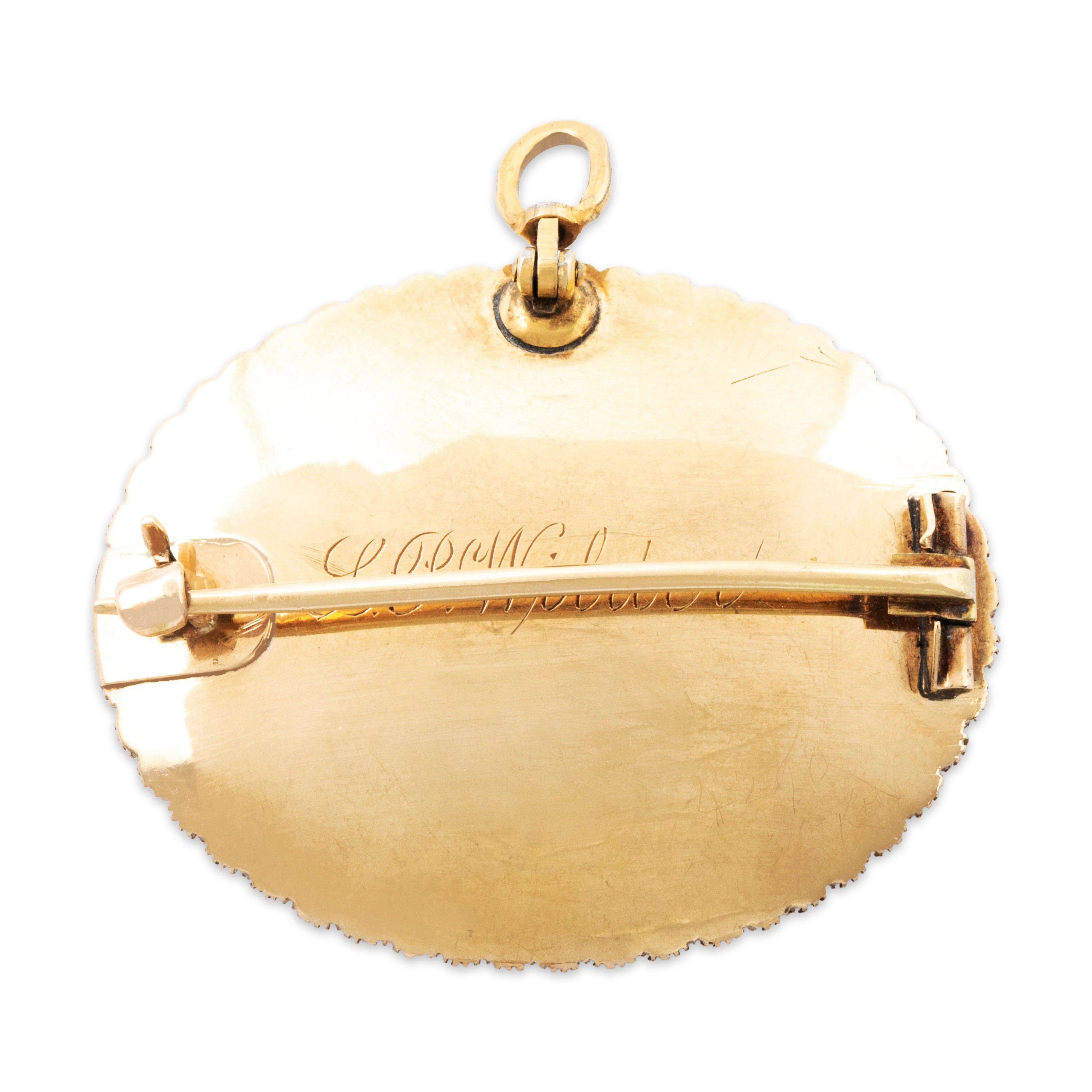 Antique Victorian Large 14k Yellow Gold Onyx Pearl Floral Bouquet Pin / Pendant、mySite、hinf8tx79