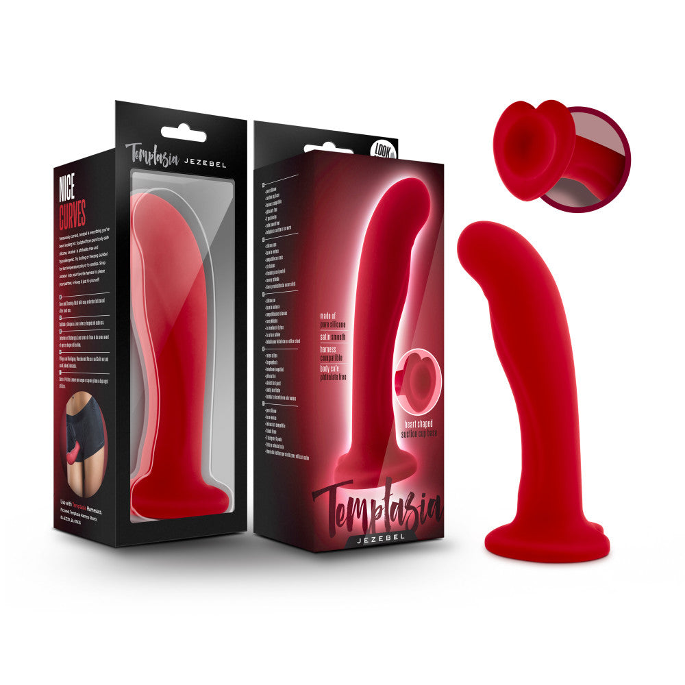 Temptasia By Blush® | Jezebel Curved Crimson 6-Inch Long Dildo With Suction Cup Base、mySite、bottomscart