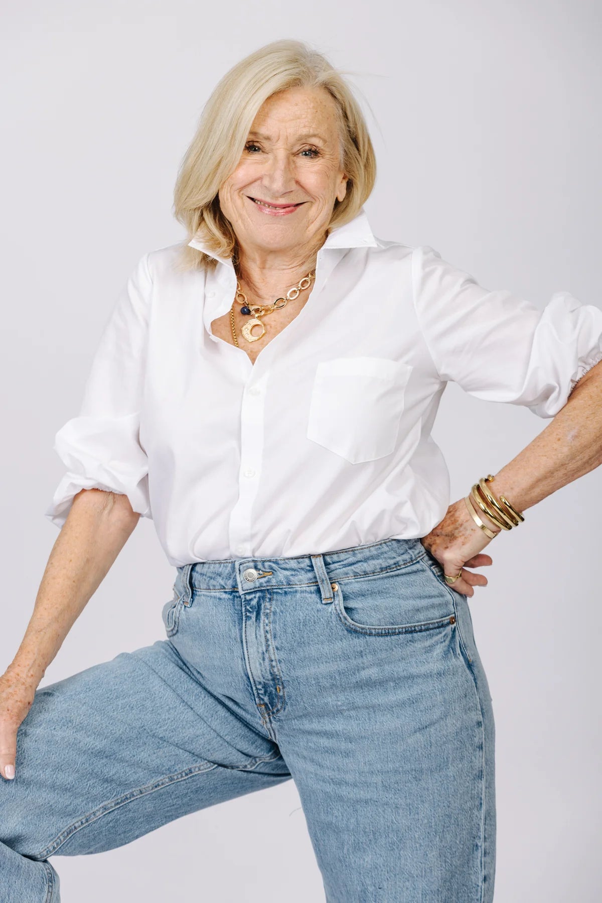 KMJ Meeghan Shirt, White - Final Sale、mySite、noshort