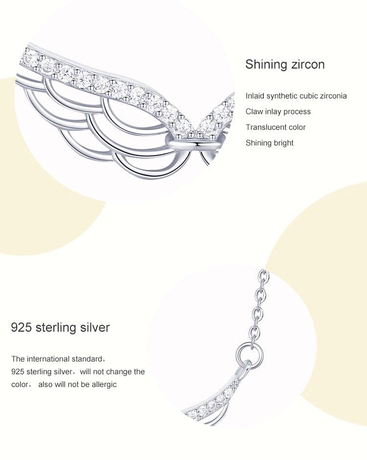 Angel Wings Bar Necklace Sterling Silver Dainty、mySite、g9winljtr
