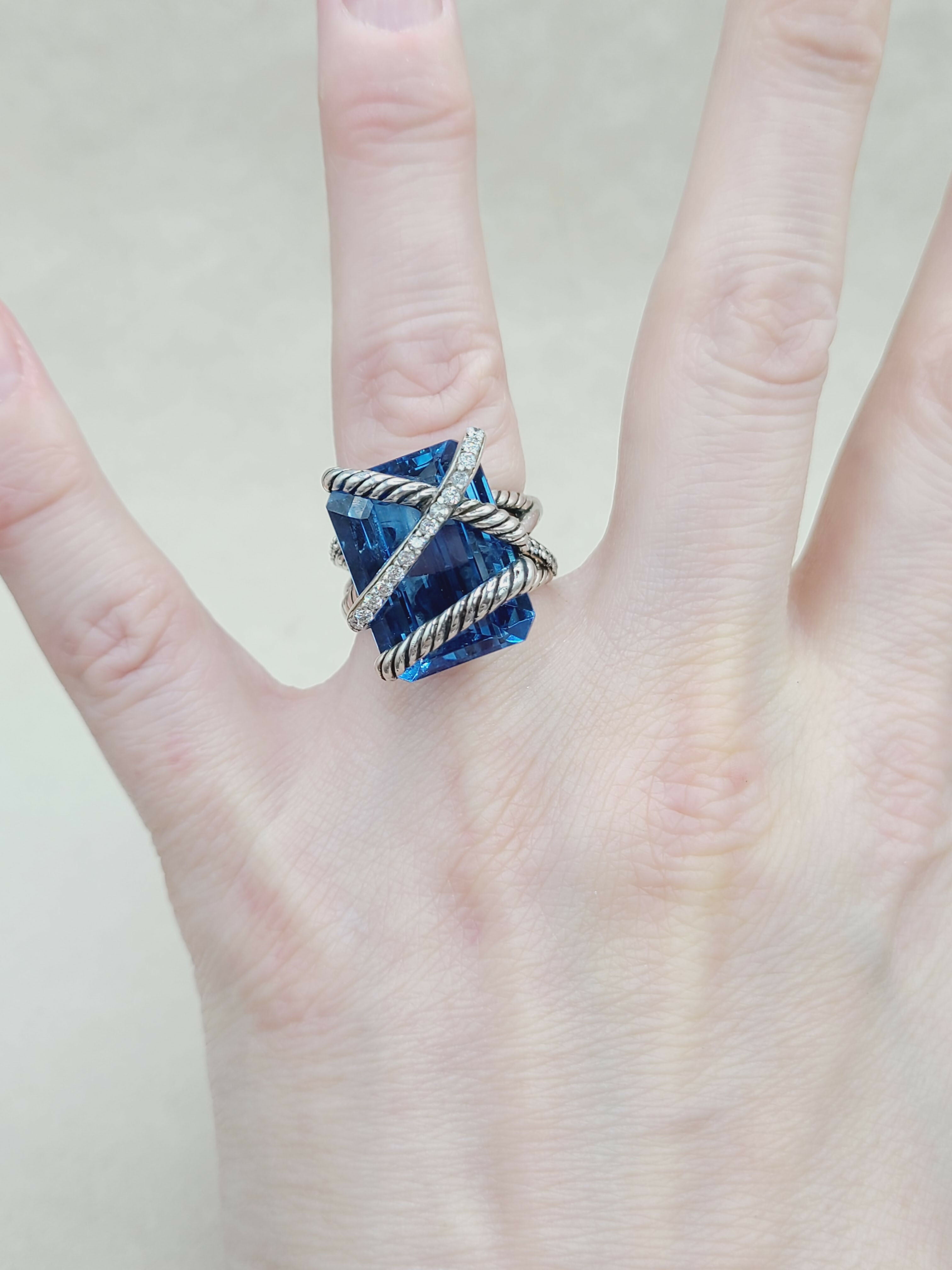 David Yurman Cable Wrap Ring Hampton Blue Topaz、mySite、hinf8tx79
