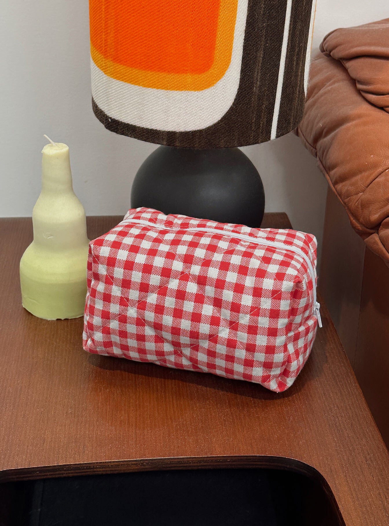 Belize Pouch Red Gingham、mySite、solidvoid