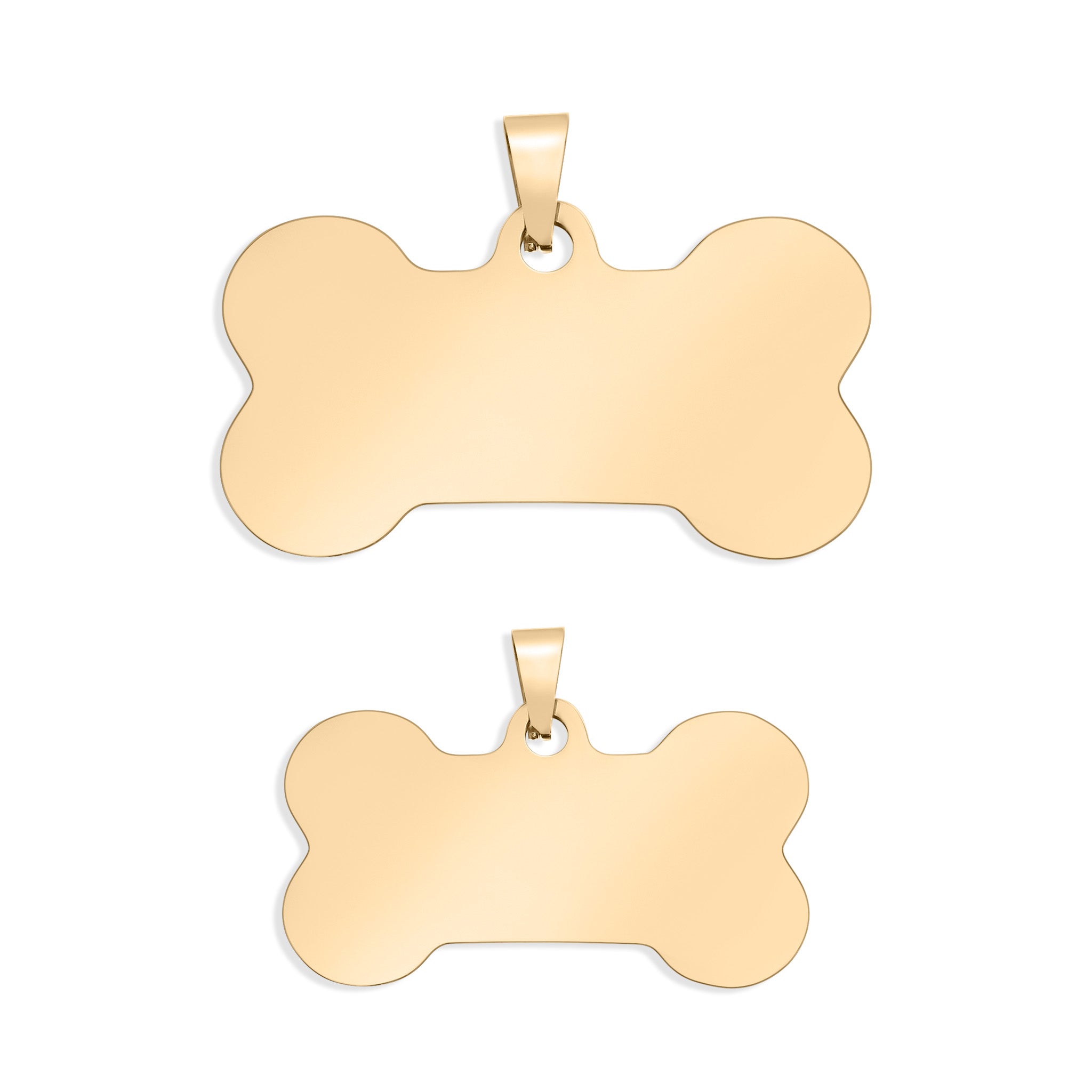 18K Gold PVD Stainless Steel Blank Dog Bone Pet Tag / PDL0134、mySite、dreamappss