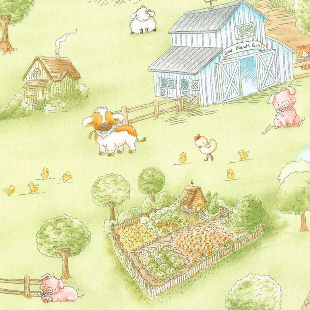 RETIRED - Fabric - Good Friends Farm Collection - Farm Scenic - 1/4 yd、mySite、g9winljtr