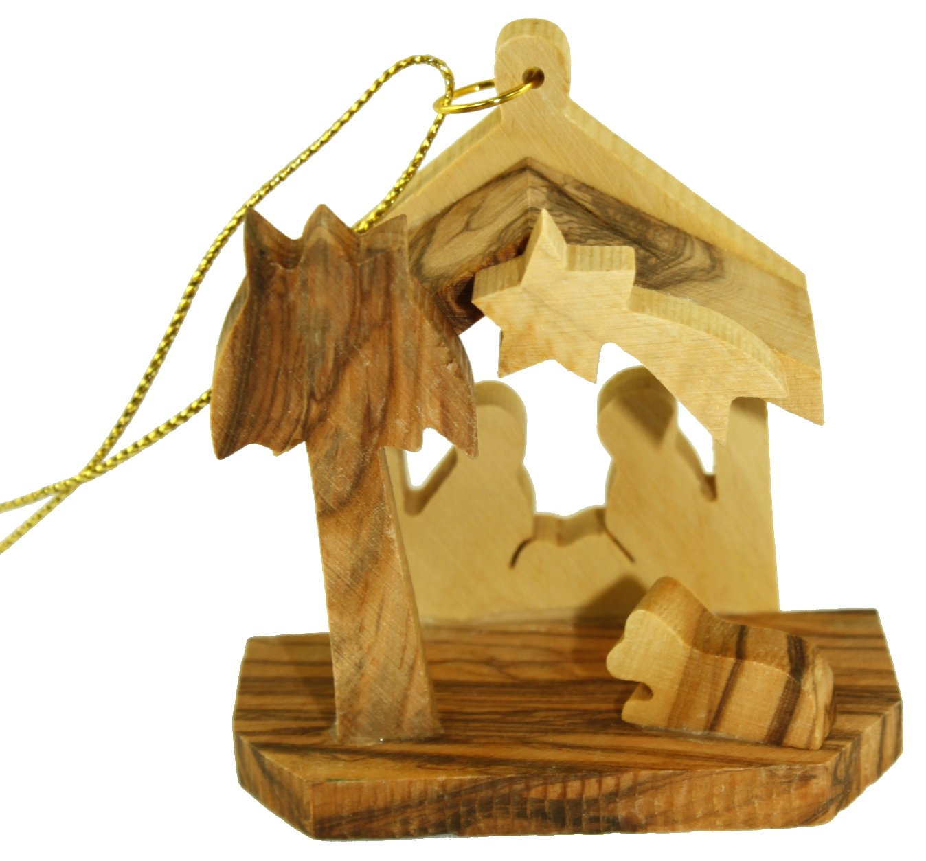 Holy Land Market Olive Wood Small Nativity Ornament (2.6 H)、mySite、topwebapps
