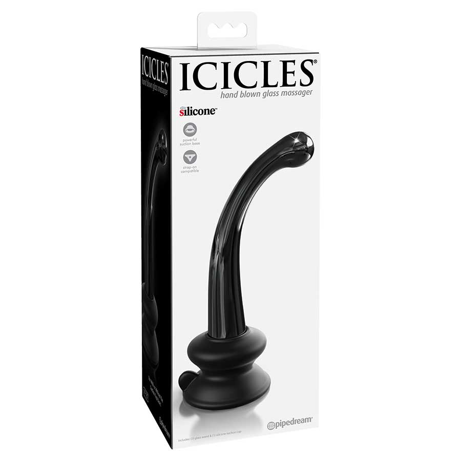 Icicles No. 87 Black Glass Suction Cup Dildo by Pipedream Products、mySite、bottomscart