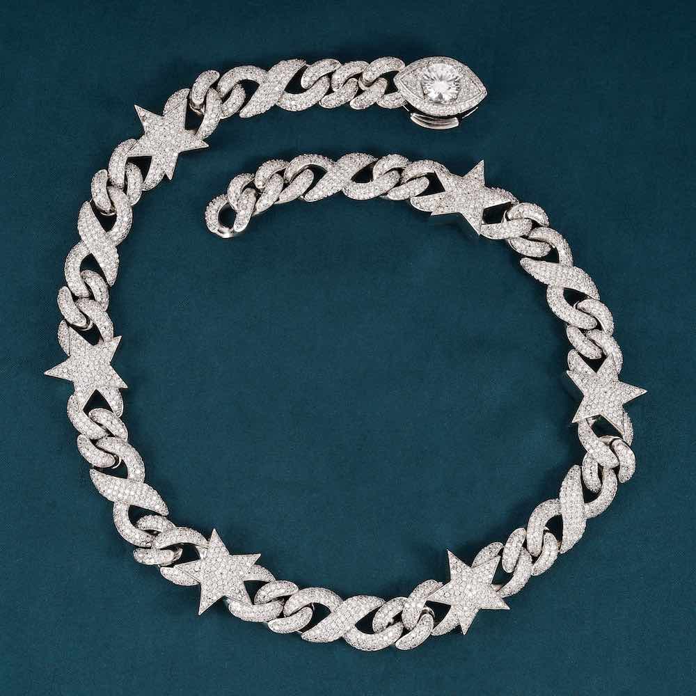 15MM Moissanite Infinity Star Link Chain 14K Gold、mySite、hinf8tx79