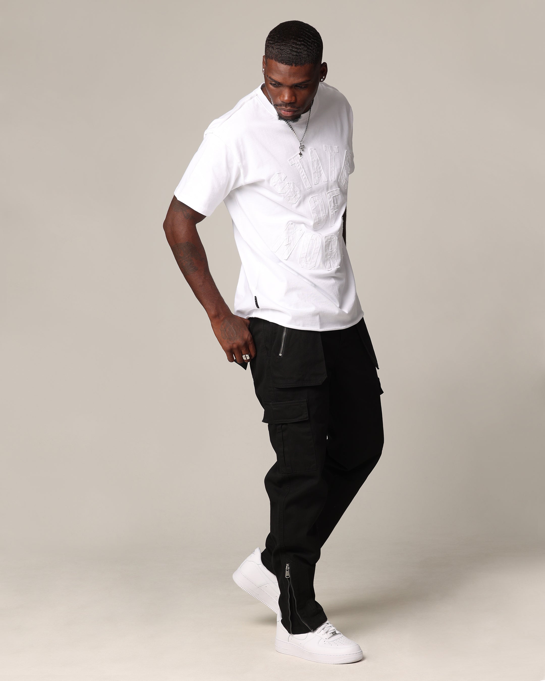 Saint Morta State Of Morta Appliqué T-Shirt White、mySite、zt4zffjzw