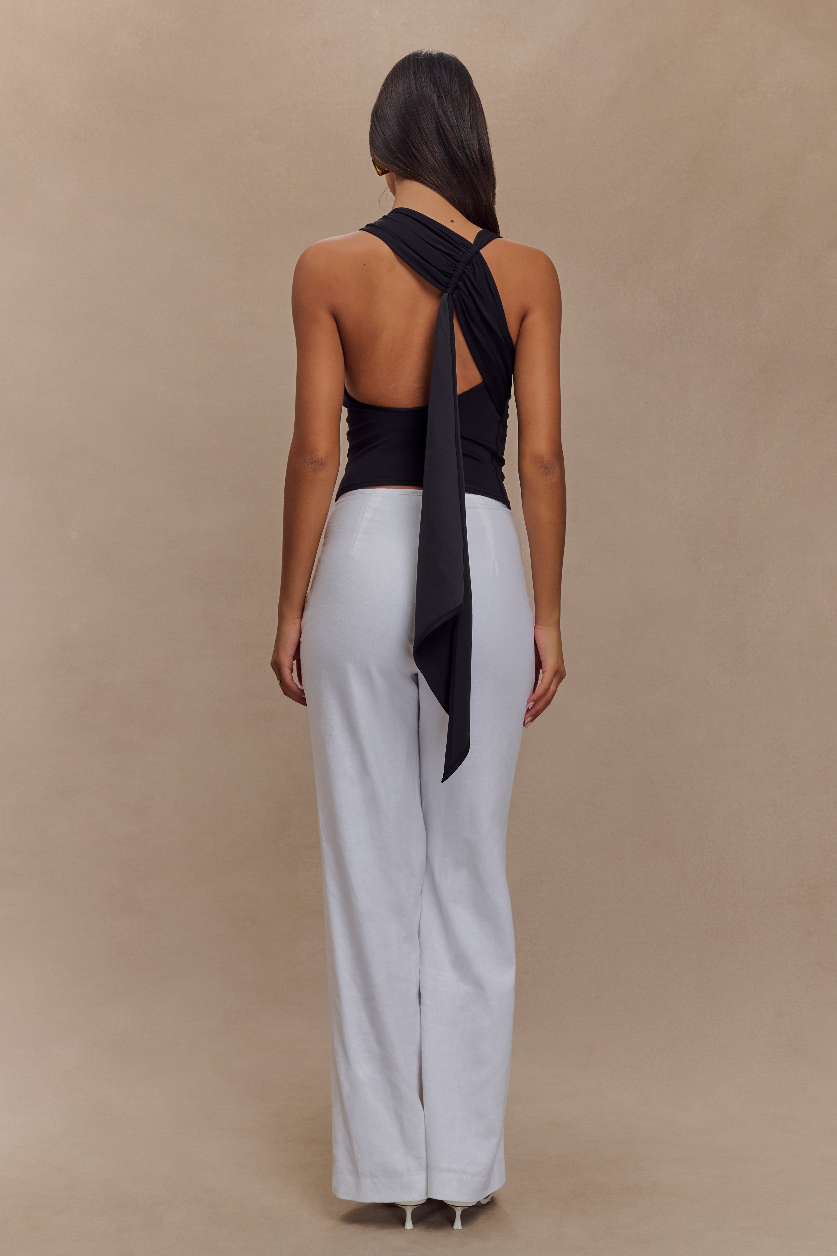 Catelyn Asymmetrical Scuba Jersey Top - Black、mySite、solidvoid