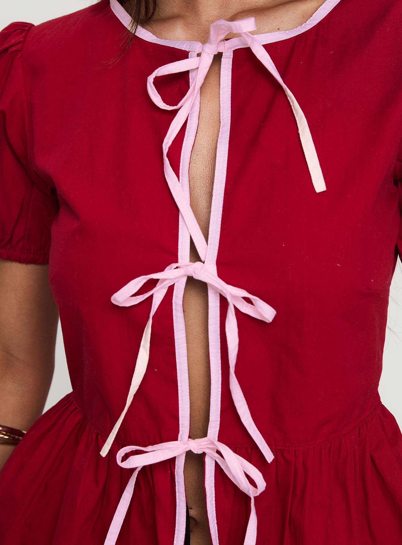 Ryota Blouse Red/pink、mySite、solidvoid