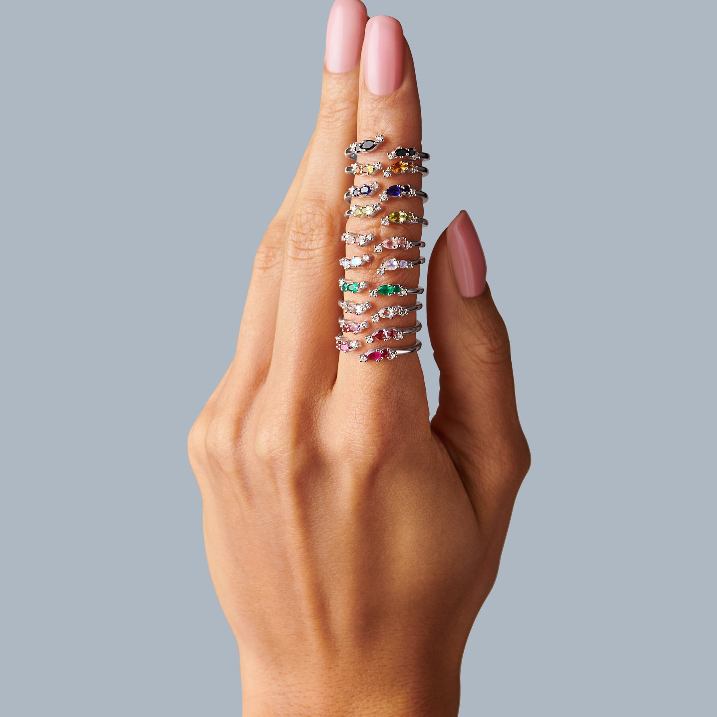 Adjustable White Topaz Ring Flourish - April Birthstone、mySite、hinf8tx79