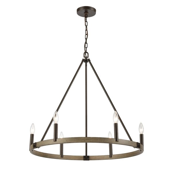 Transitions 6-Lght Chandelier Rustic Aspen Finish、mySite、g9winljtr