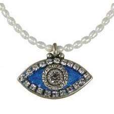 Michal Golan Crystal, Sapphire and Pearl Evil Eye Pendant and Beaded Necklace、mySite、topwebapps