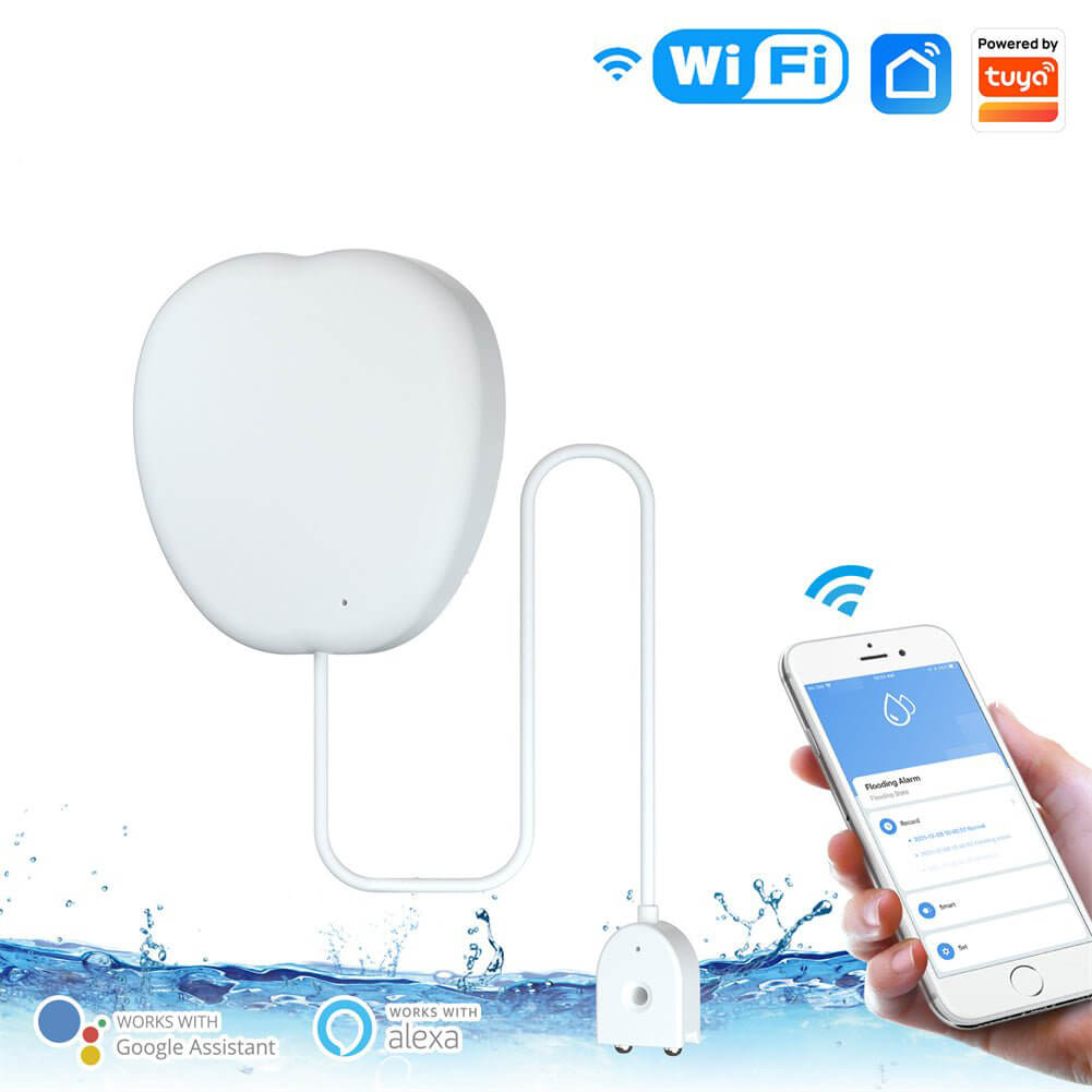 WiFi Smart Flood Sensor Home Alarm Water Leakage Detector、mySite、fannypackpong