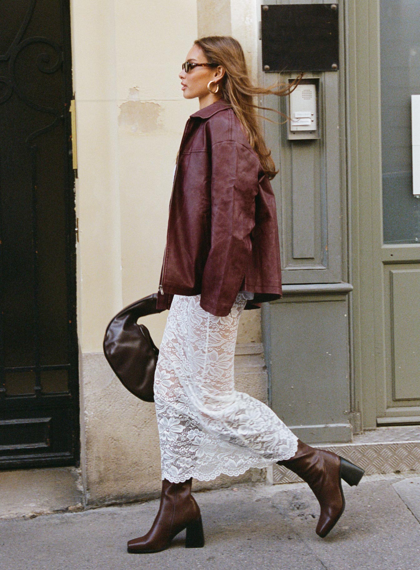 Napoleon Faux Leather Jacket Burgundy、mySite、solidvoid