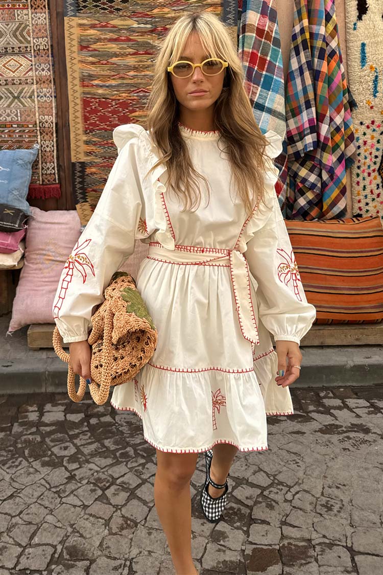 Cream And Red Pollenca Mini Dress、mySite、solidvoid