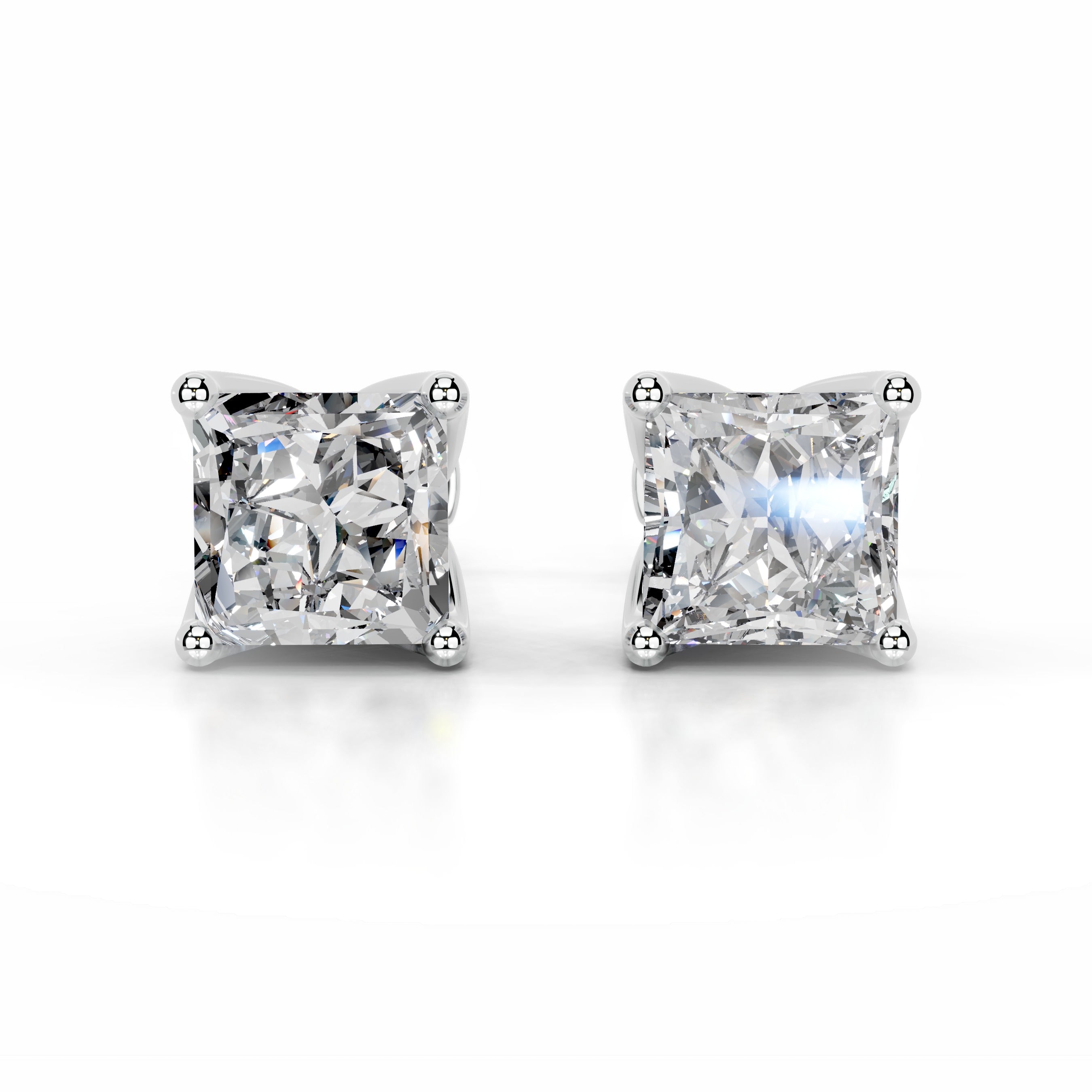 Doris Lab Grown Diamond Studs Earrings - 14K White Gold、mySite、hinf8tx79