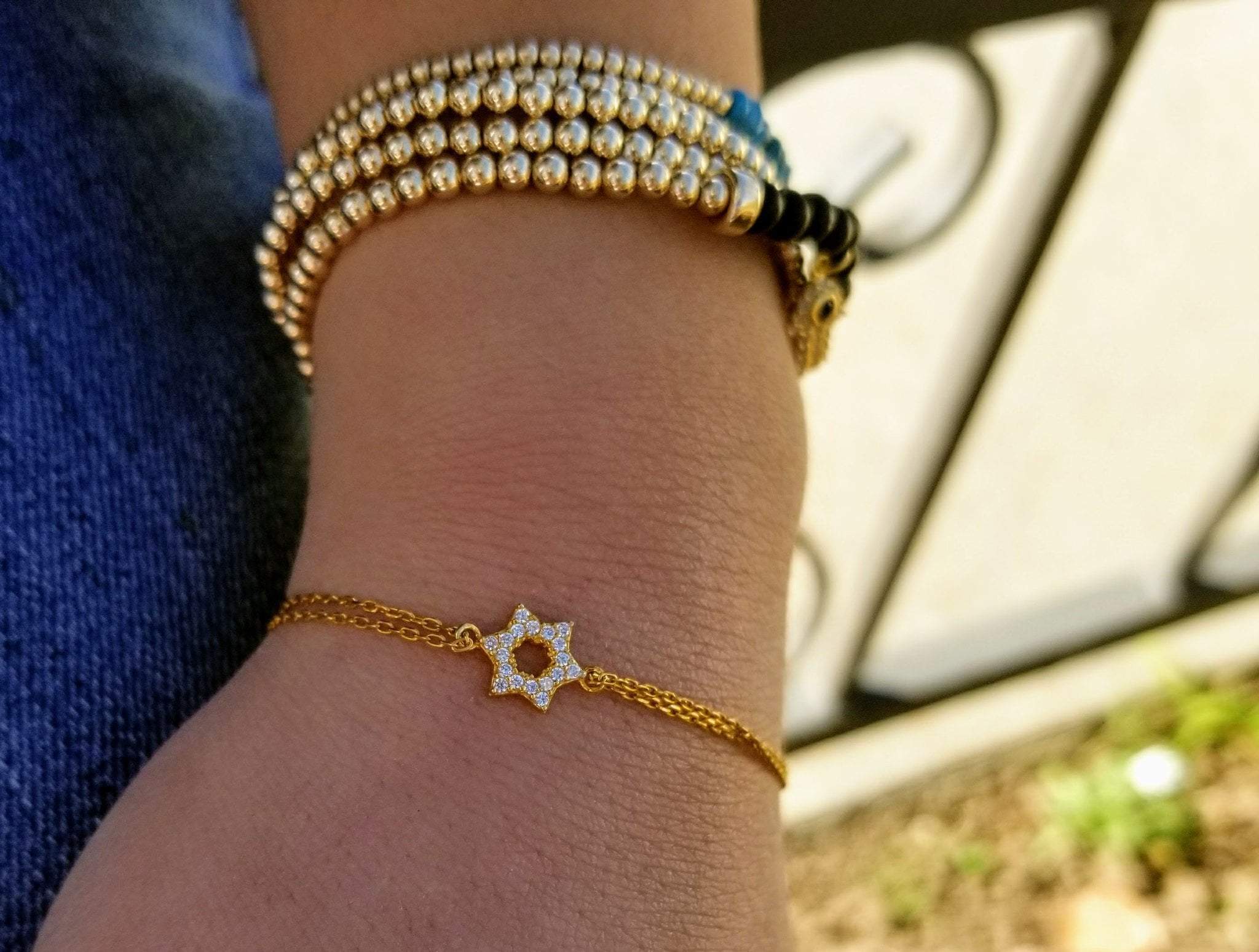 Star of David Sparkle Bracelet - Gold, Silver or Rose Gold、mySite、topwebapps
