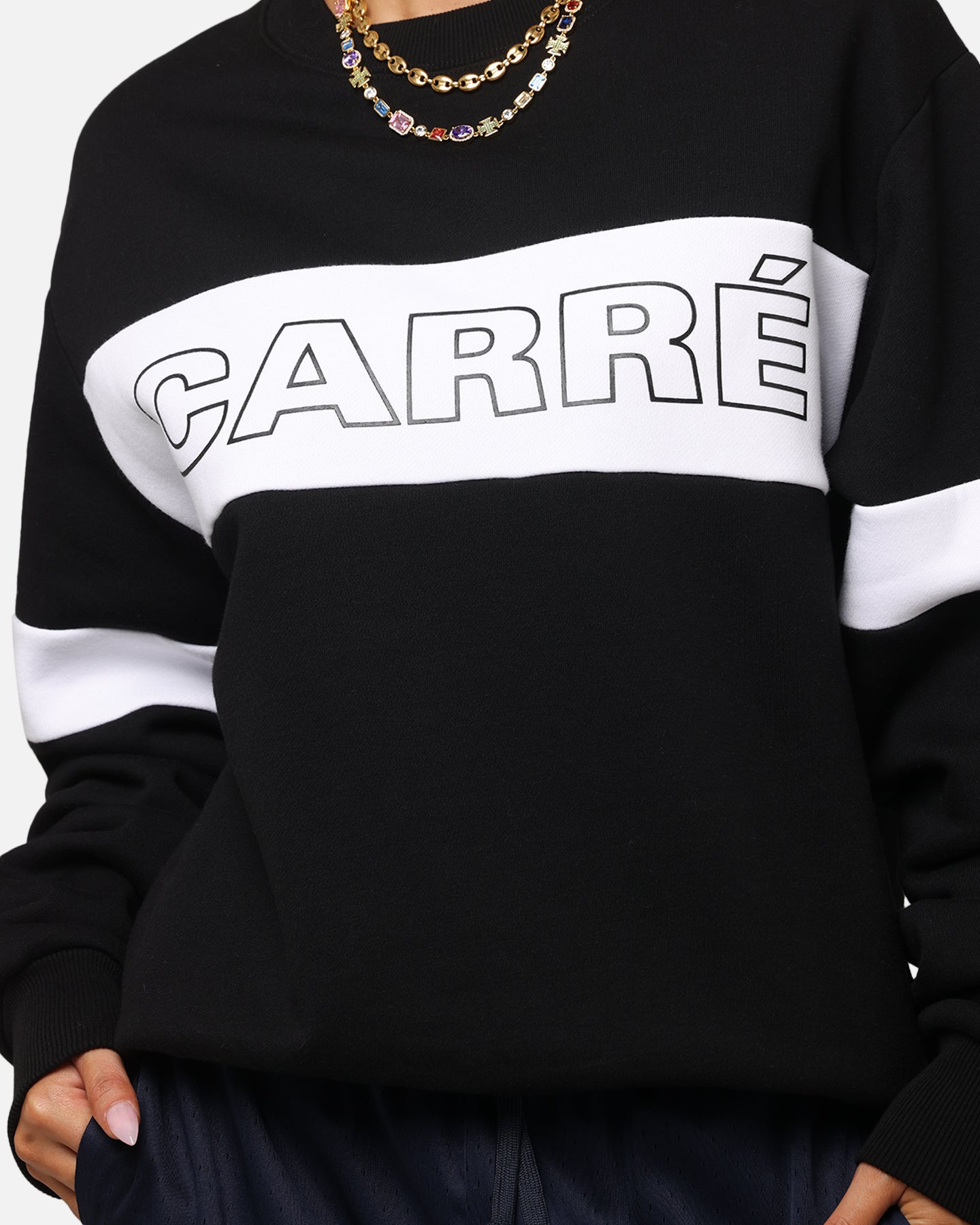Carre Bars Crewneck Black/White、mySite、zt4zffjzw