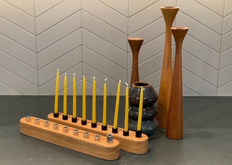 Rounded Wooden Menorah - Choice of Wood、mySite、topwebapps