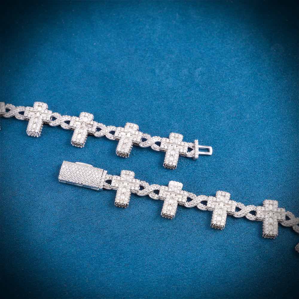 15MM Iced Out Cross Infinity Link Chain 14K Gold、mySite、hinf8tx79