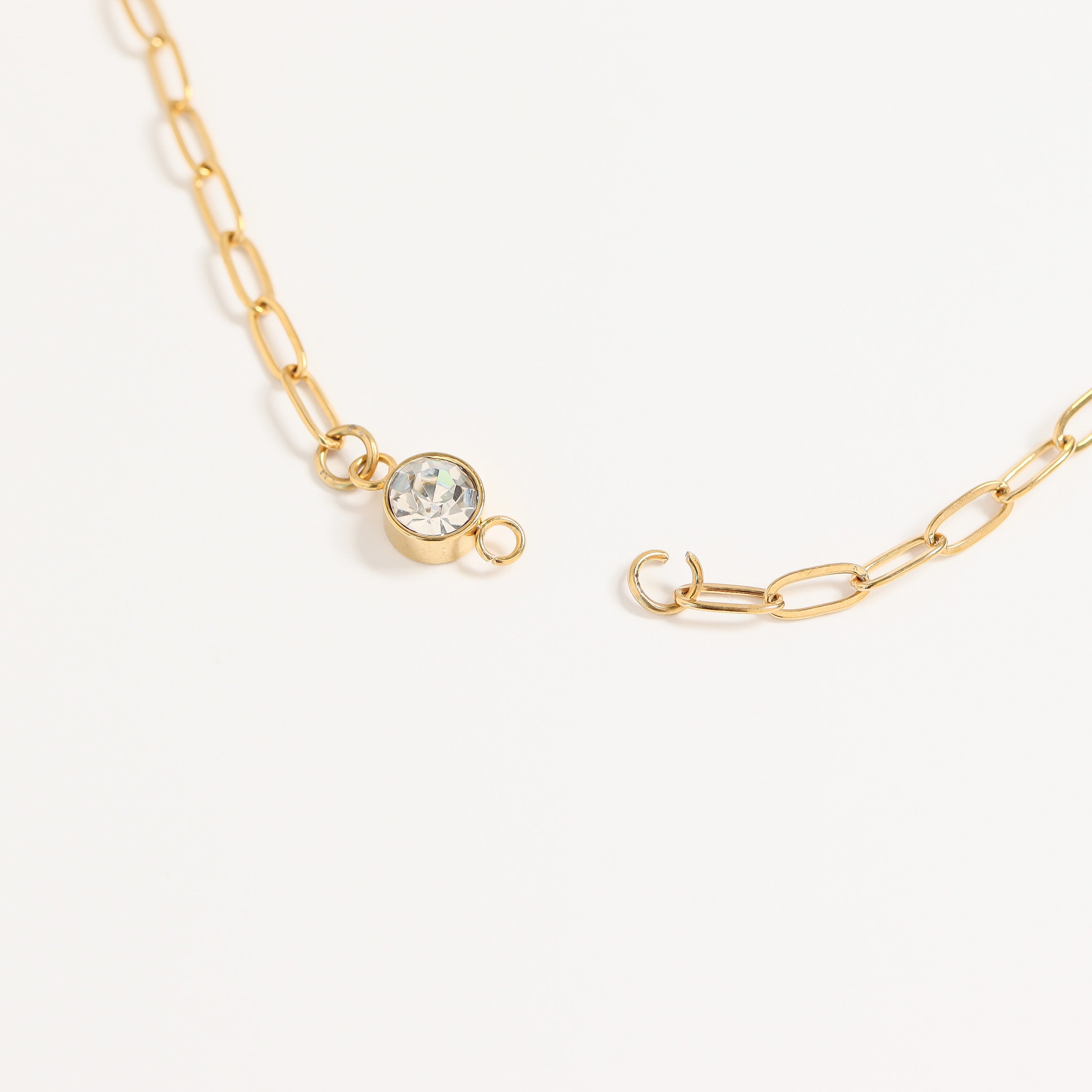 18K Gold PVD Paperclip Connector Chain Necklace / CHN0080、mySite、dreamappss