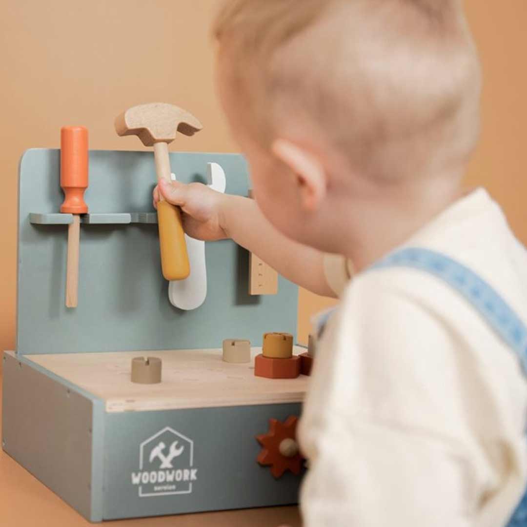 Little Dutch Mini Wooden Workbench - Blue、mySite、merchandisen