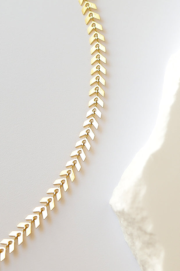 18K Gold PVD Stainless Steel Chevron Chain Necklace / CHN9955、mySite、dreamappss