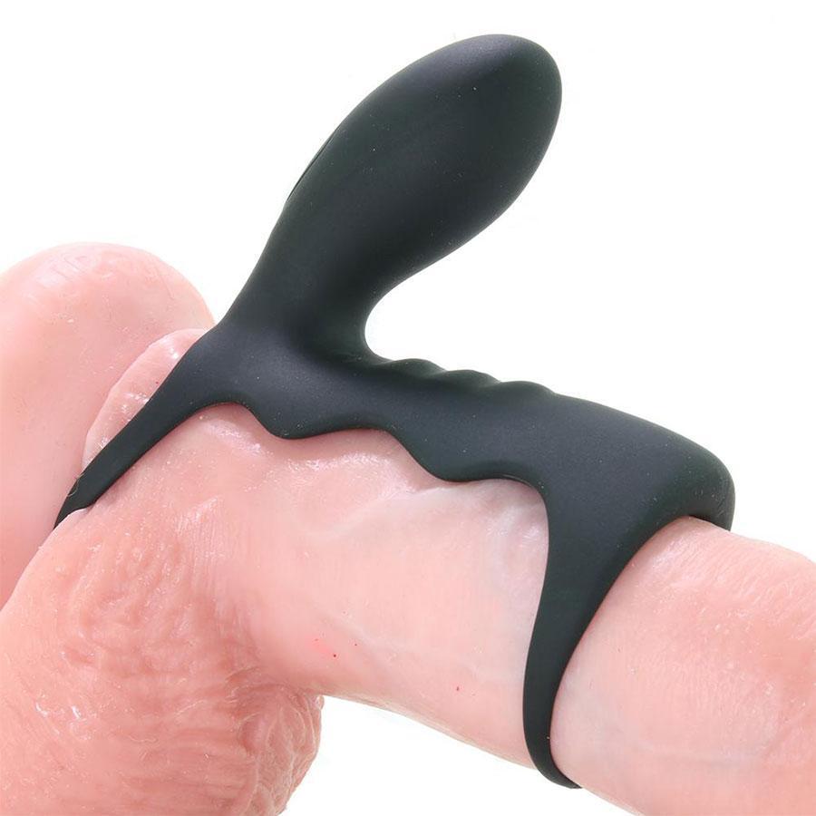 Men's Black Wireless 10 Speed Silicone Vibrating Cock Cage by Optimale、mySite、bottomscart