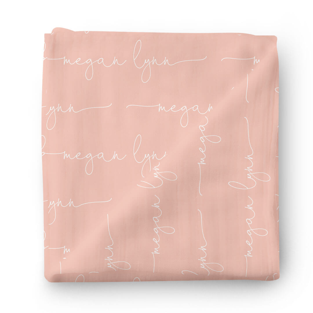  Personalized Lovely Pink Baby Name Swaddle Blanket - Script、mySite、layawaytickets