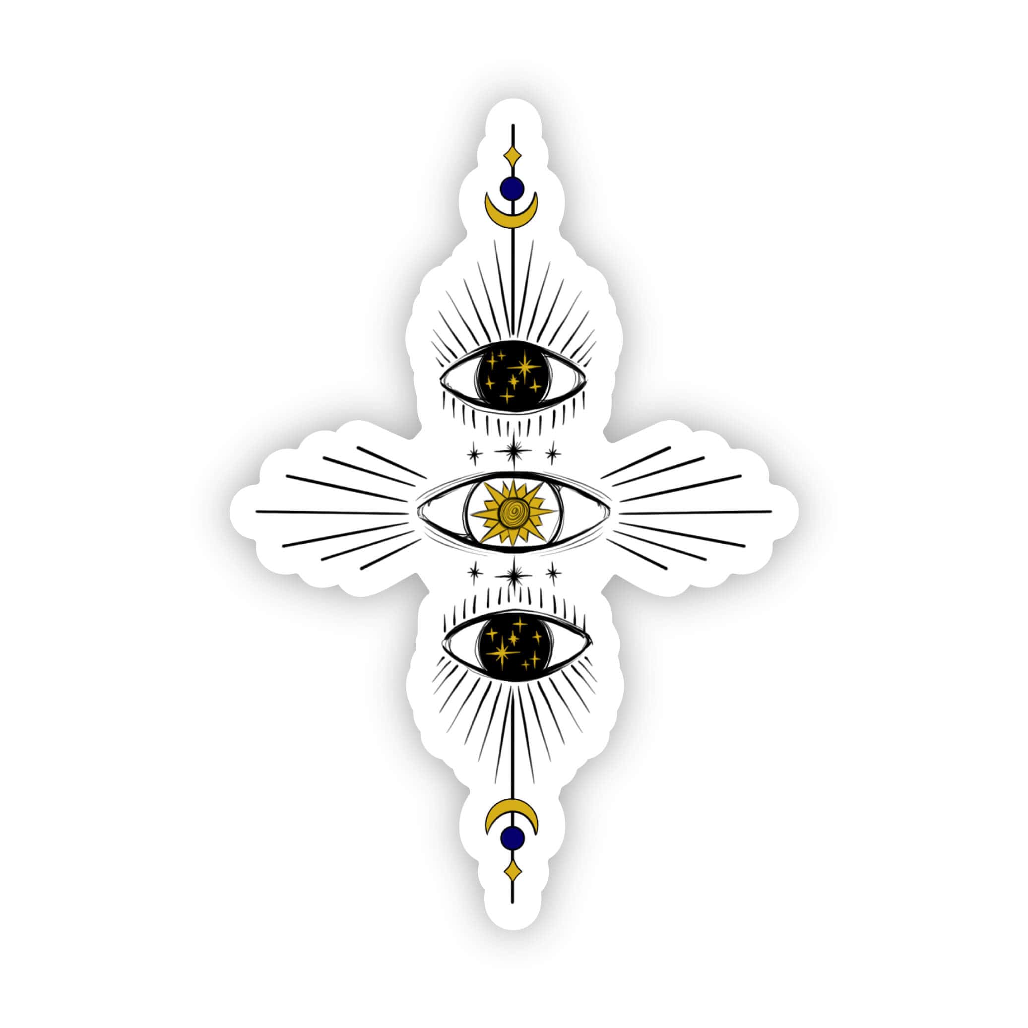  Mystical Evil Eye Sticker - Black and Gold、mySite、elrpsem3k