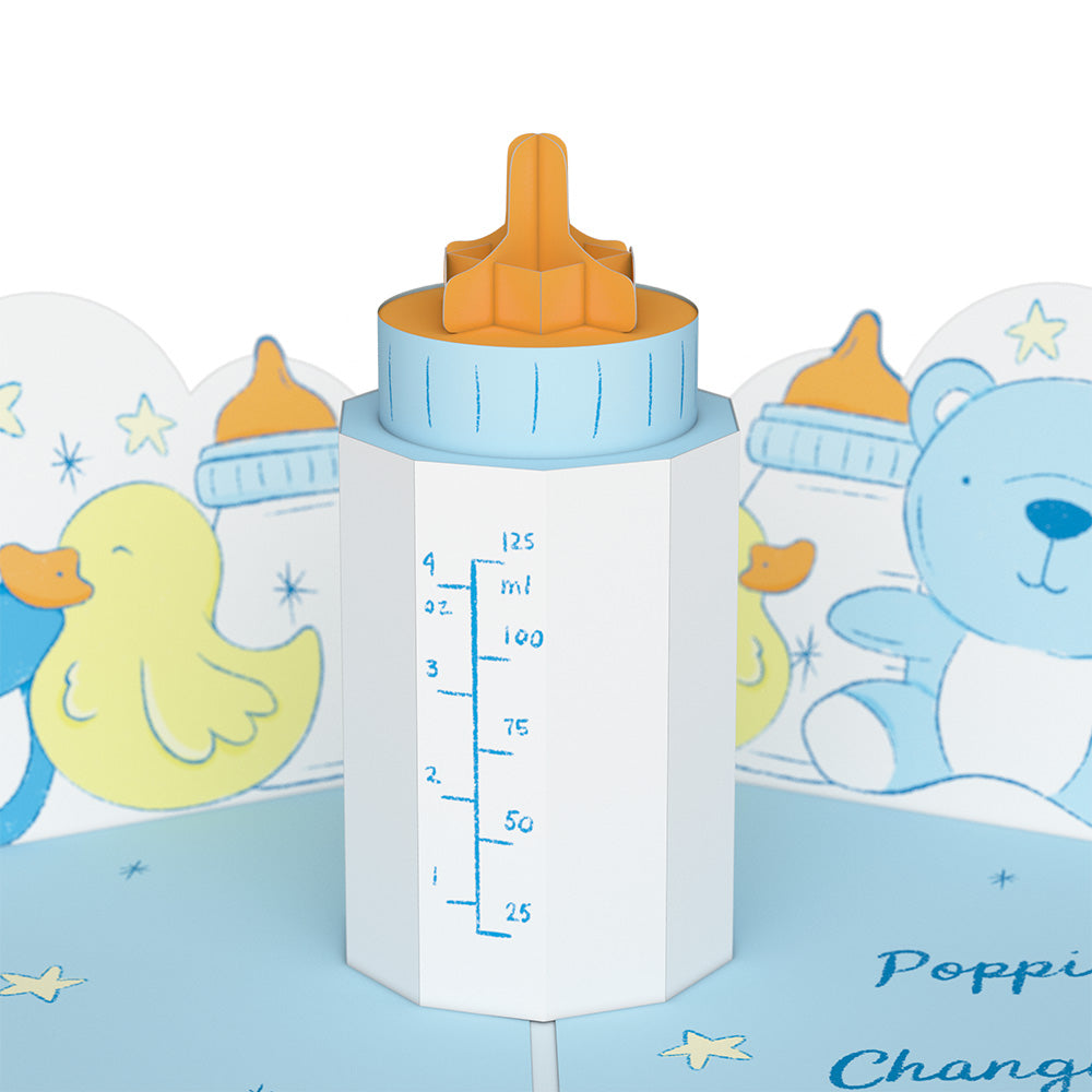 Poppin' Bottles and Changing Diapers New Baby Pop-Up Card、mySite、solidvoid