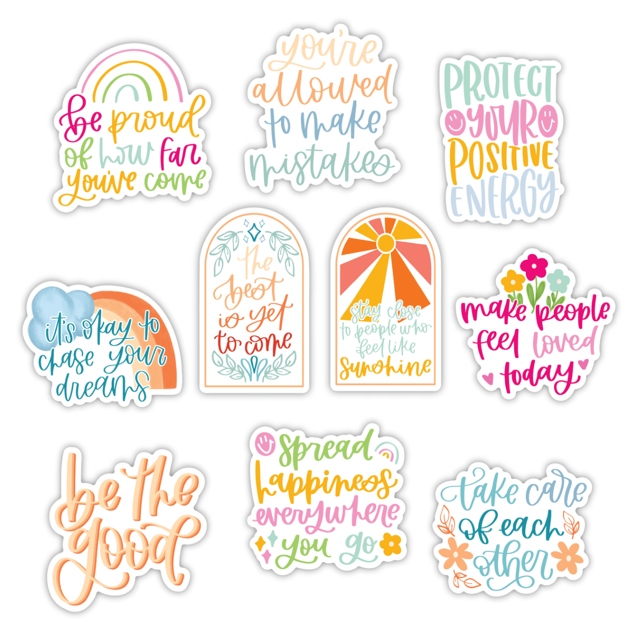  Colorful Positivity Lettering 10 Pack、mySite、ghnorth