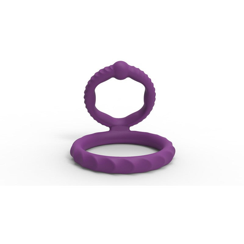 Bad Boy Double Silicone Penis Ring | Lock Delay Erection | Purple | Stretchy、mySite、bottomscart