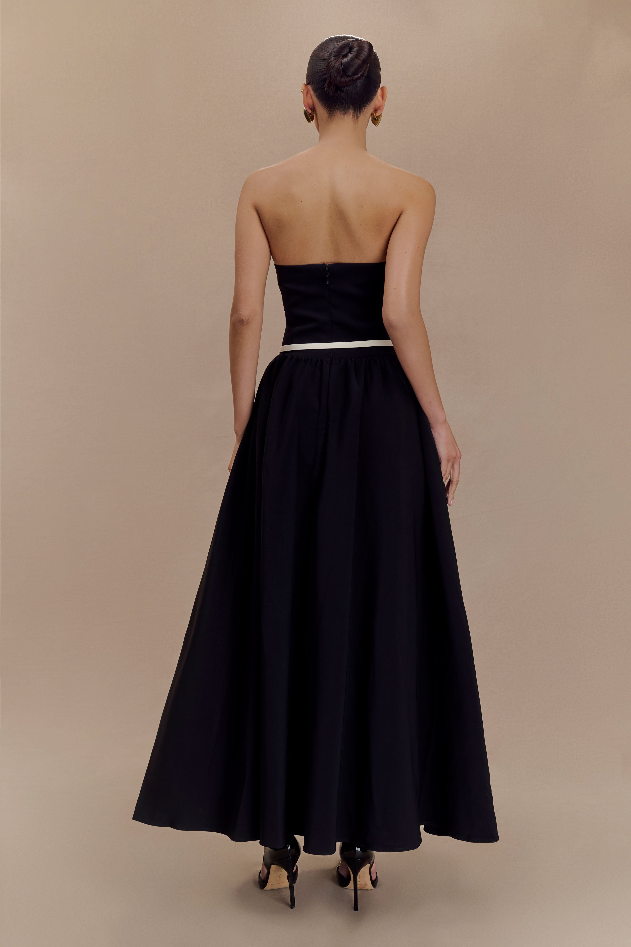 Penny Strapless Contrast Midi Dress - Black & White、mySite、solidvoid