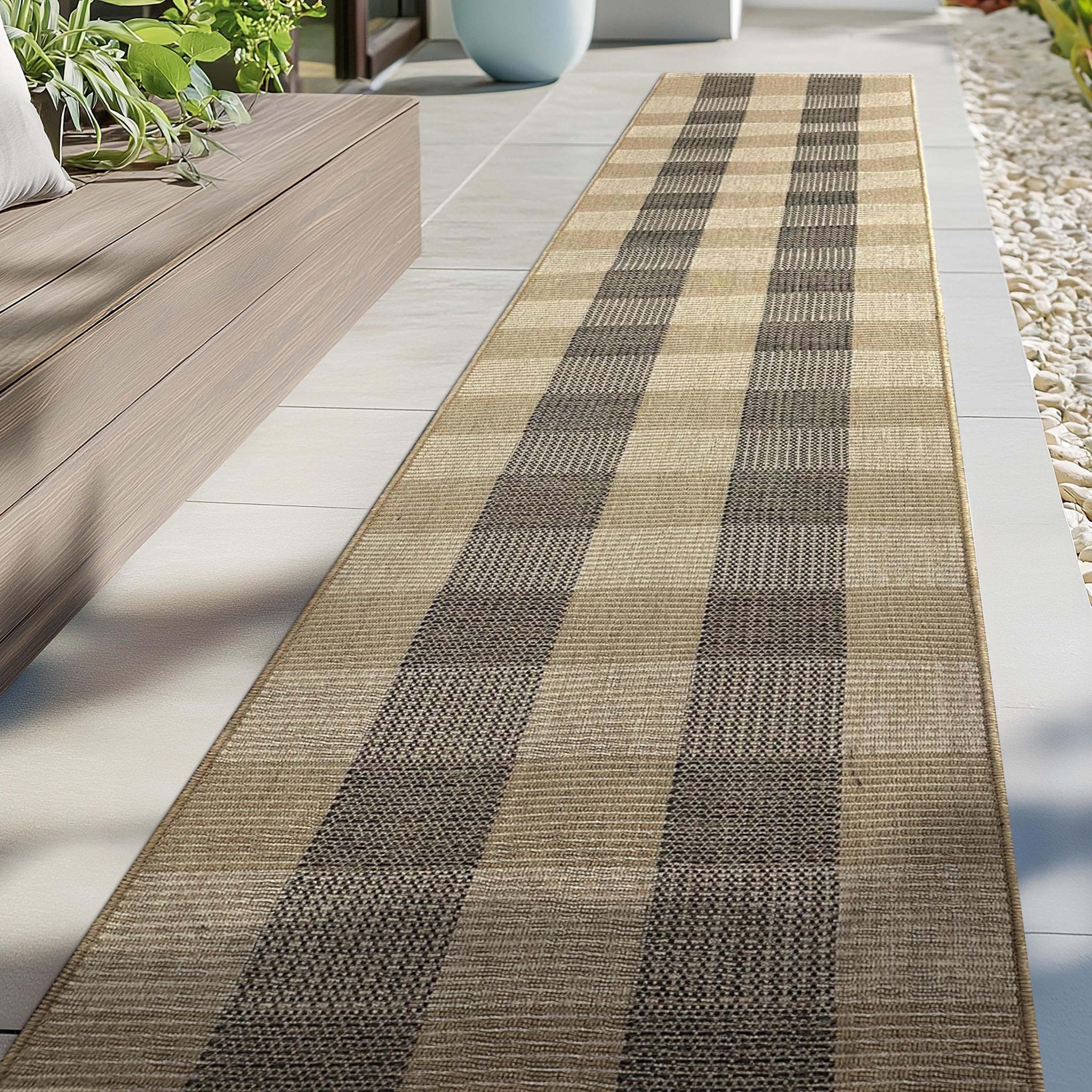 Alto Plaid Custom Size Indoor/Outdoor Runner 27 Inches Width x Choose Your Runner Length、mySite、gigharbornorthrealestate