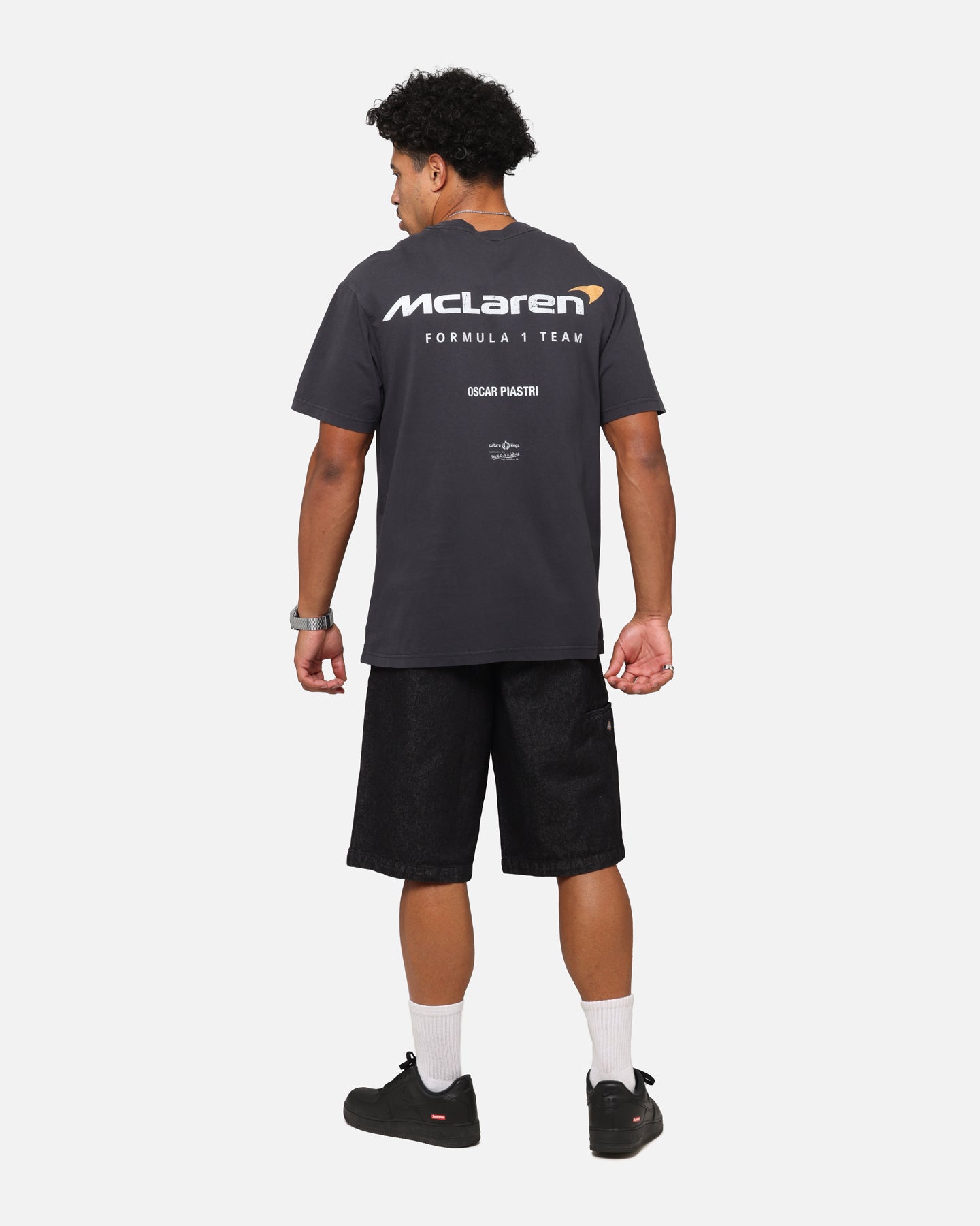 Mitchell & Ness X Mclaren Oscar Piastri Helmet T-Shirt Faded Black、mySite、zt4zffjzw