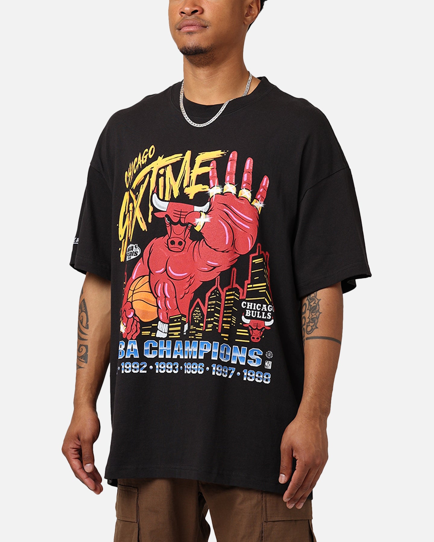 Mitchell & Ness Chicago Bulls Six Time T-Shirt Black、mySite、zt4zffjzw