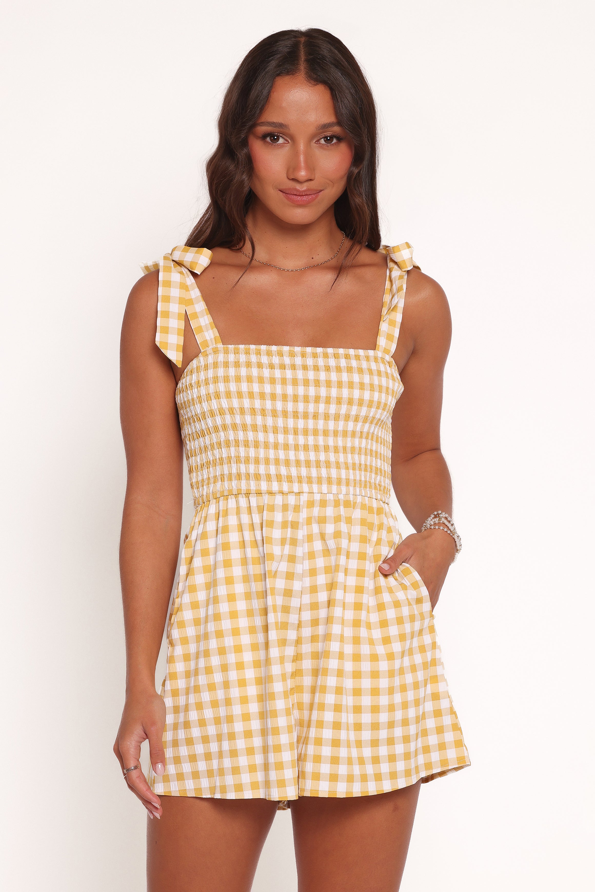  Simo Romper - Yellow Gingham、mySite、sugarbowlscore