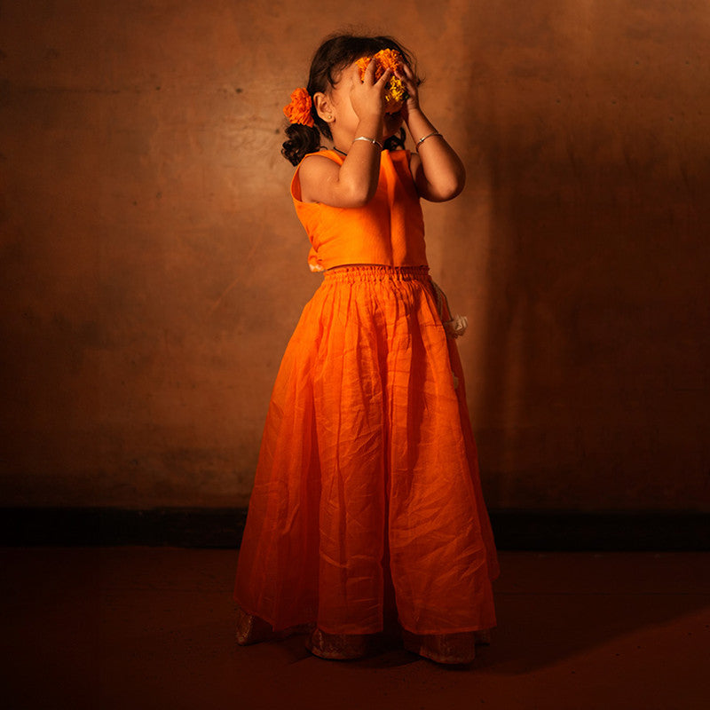 Cotton Lehenga Choli Set For Girls | Orange、mySite、camillekostekn