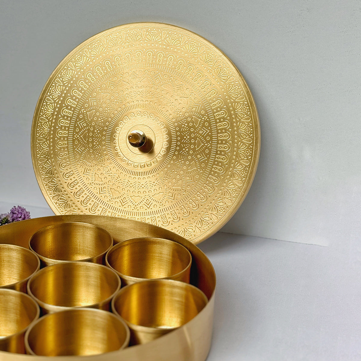 Brass Masala Box | Rangoli | 9 inches、mySite、camillekostekn