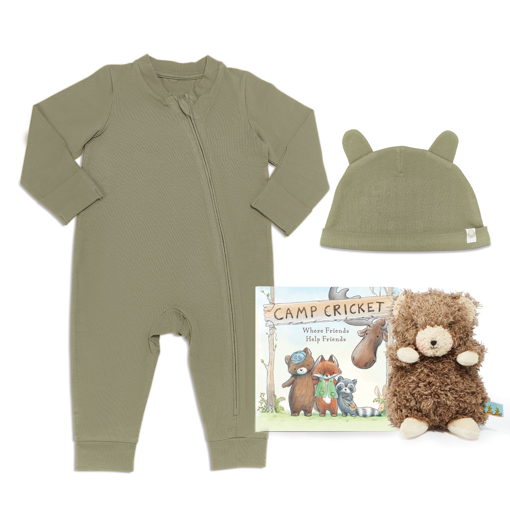 RETIRED - Camp Cricket - Wee Cubby Bear Baby Gift Set、mySite、g9winljtr