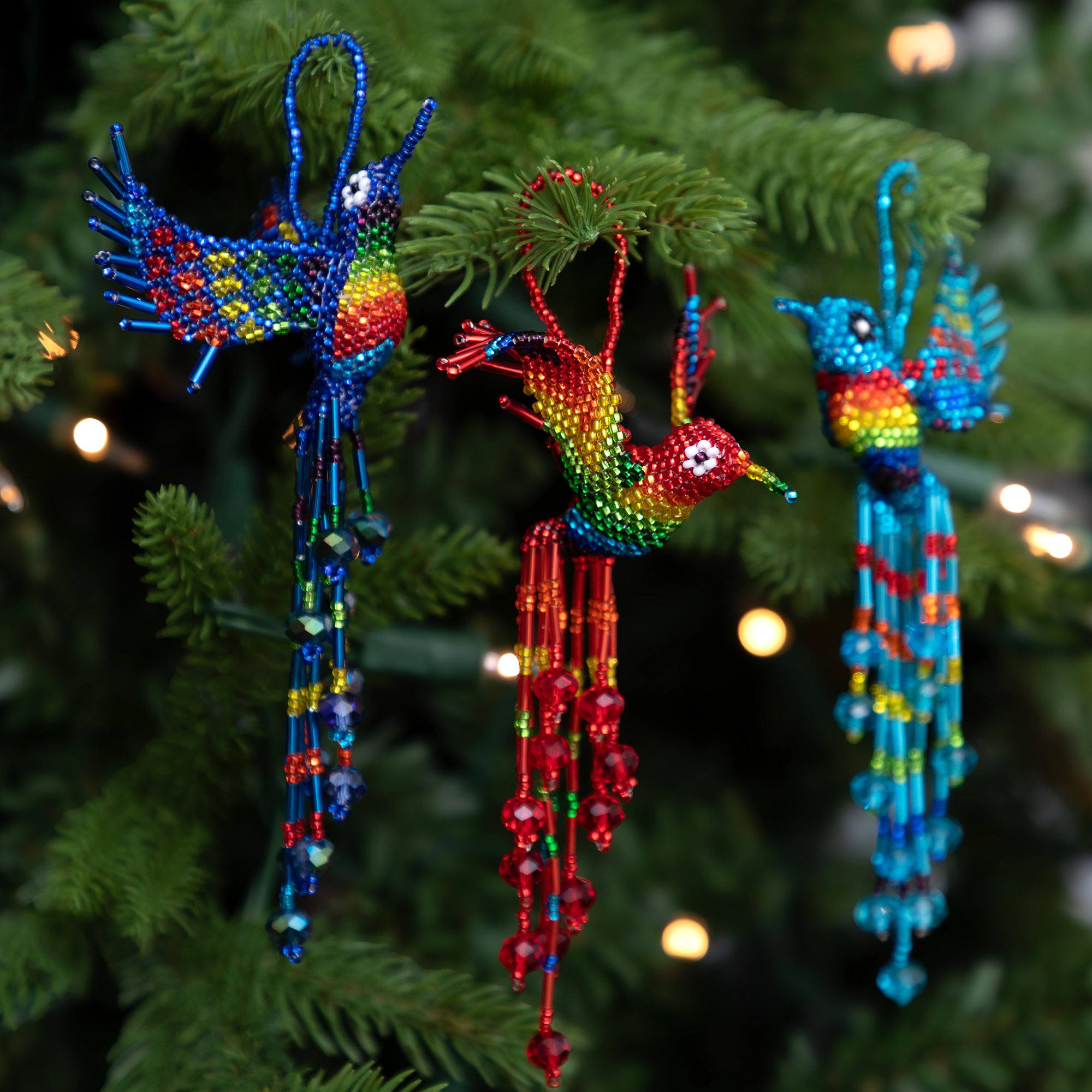 Hand Beaded Guatemalan Hummingbird Ornament、mySite、camillekostekn