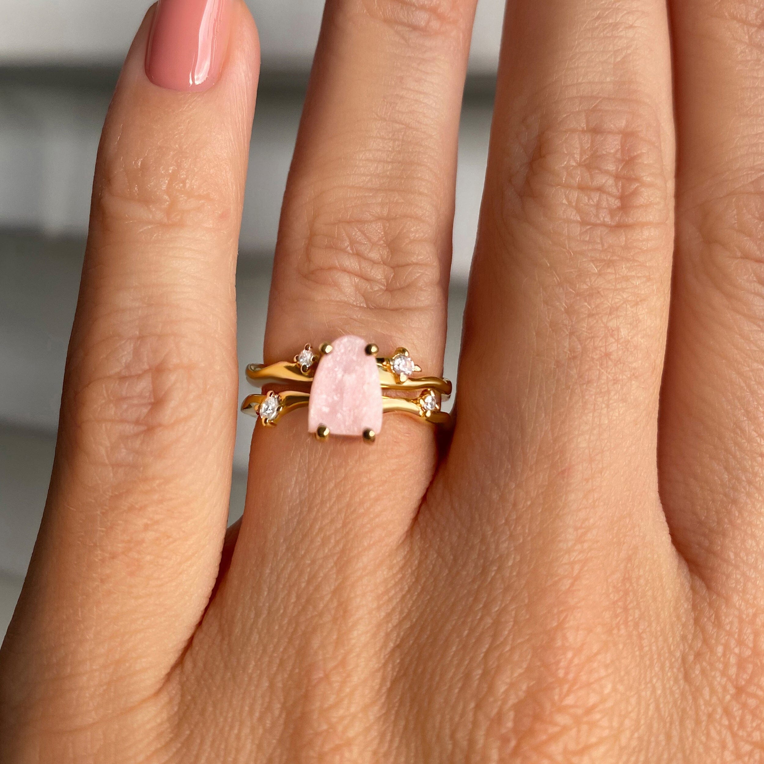 Raw Crystal Ring - Flow Rose Quartz、mySite、hinf8tx79