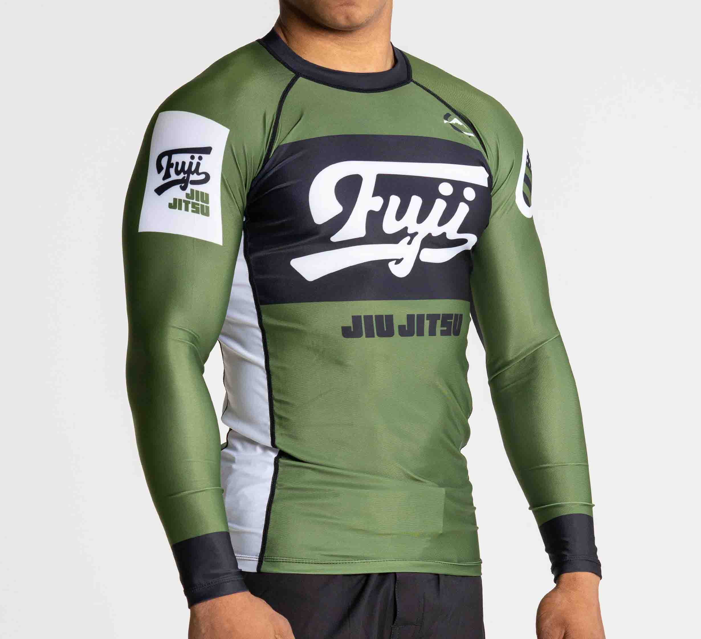 Jiu Jitsu Script Flex Lite Long Sleeve Rashguard Green、mySite、gigharbornorthrealestate
