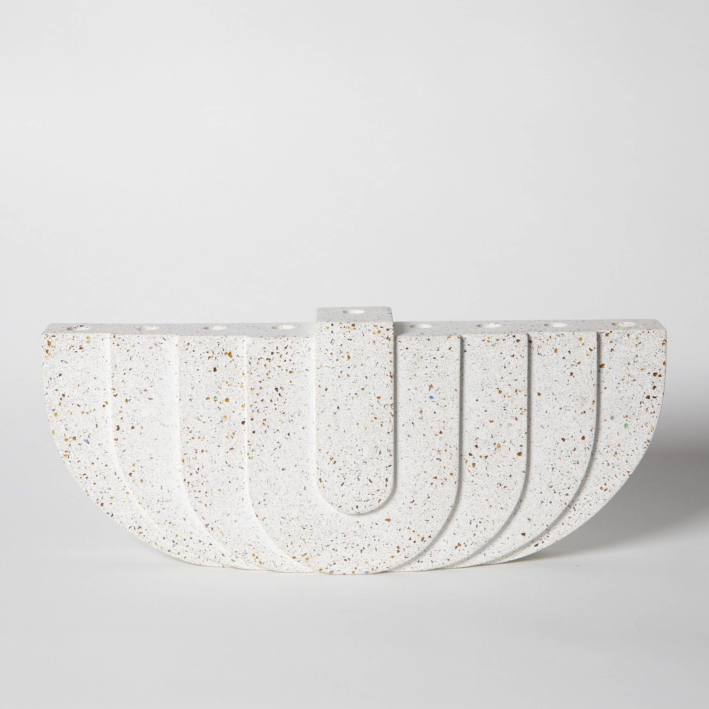 Terrazzo Concrete Menorah - White、mySite、topwebapps