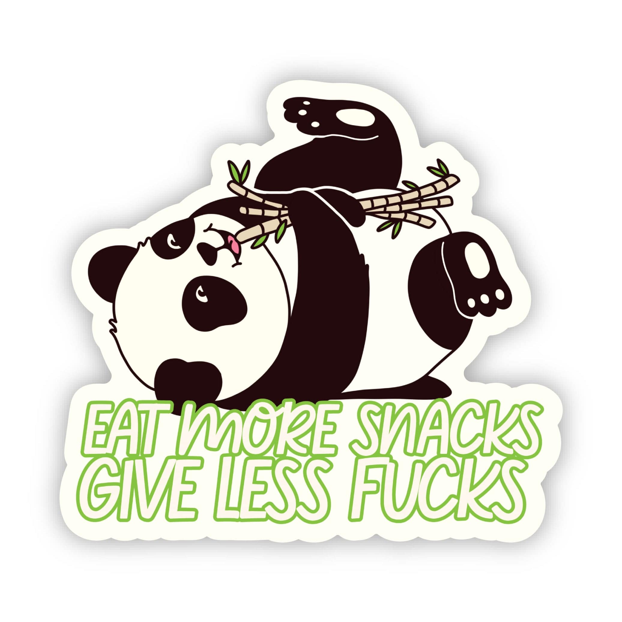  Eat More Snacks, Give Less F**ks Panda Sticker、mySite、ghnorth