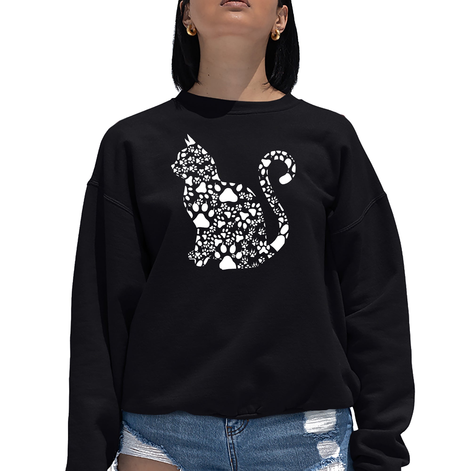 Cat Claws - Women's Word Art Crewneck Sweatshirt、mySite、camillekostekn
