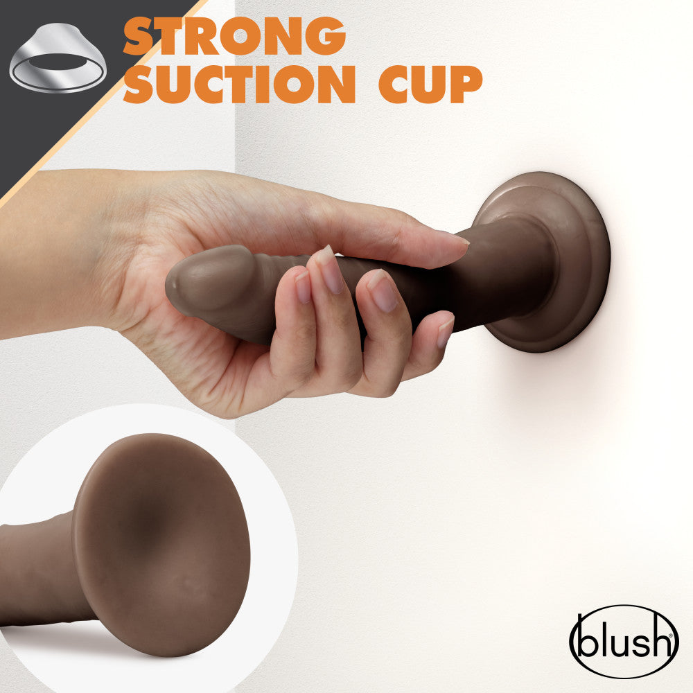 Dr. Skin Glide By Blush® | Realistic Chocolate 7.5-Inch Long Self-Lubricating Dildo With Suction Cup Base、mySite、bottomscart